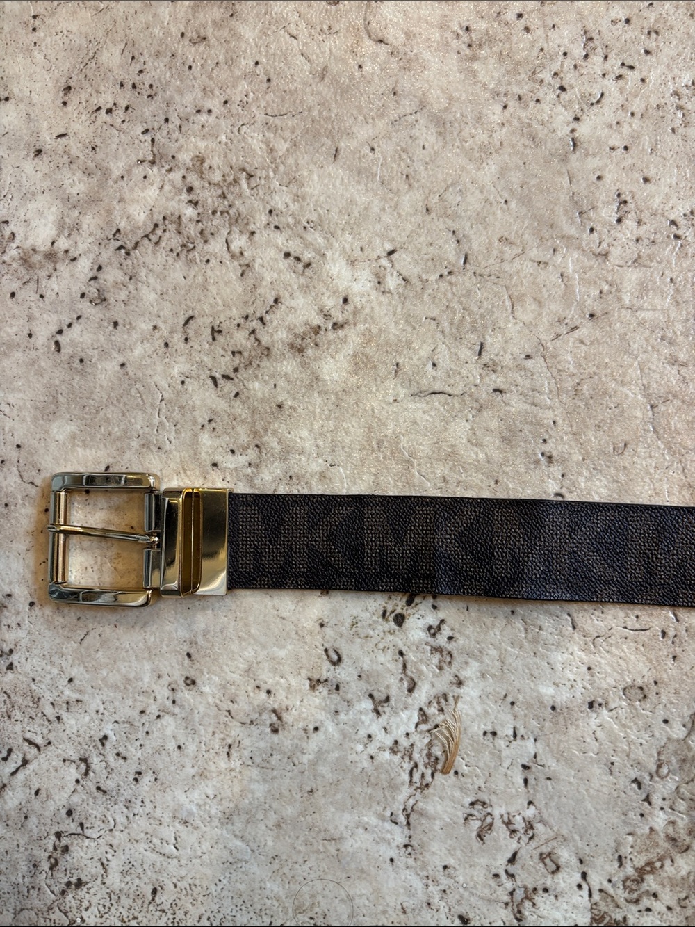 Michael Kors Black Brown Leather Belt with Golden Buckle. 45 Inch - Picture 11 of 12